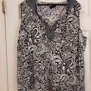 Carole Little Women's Boho Floral Sleeveless Top 3X